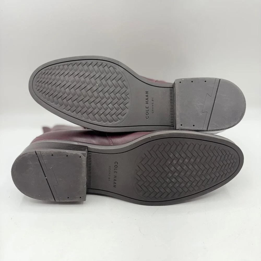 Cole‎ Haan River Chelsea Bootie Ankle Boots Burgundy Leather Side Zip Women 11